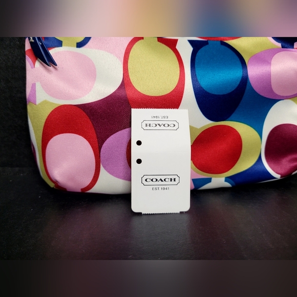 Coach Multicolor Scarf Print Signature C's Cosmetic Bag - Picture 2 of 11
